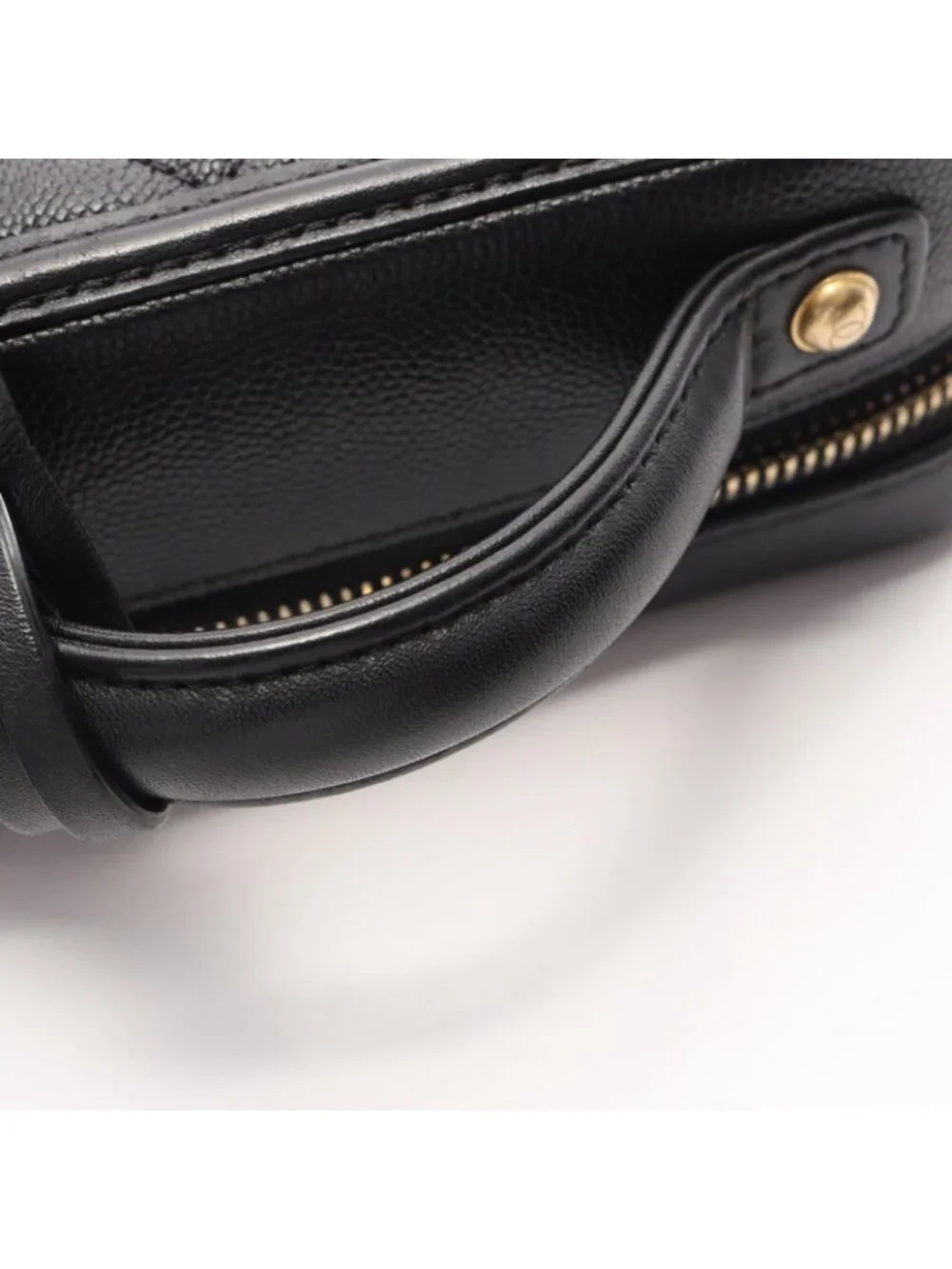 Chanel Shoulder Bag CC Figry Small Vanity 2-Way Black Caviar Leather CC Quilted